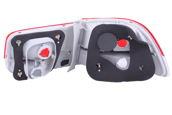 ANZO 1996-2000 Honda Civic Taillights Red/Clear - OEM 4pc - Bull Strap