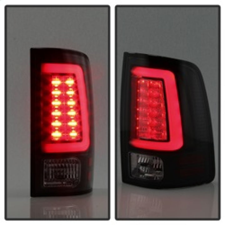 Spyder 09-16 Dodge Ram 1500 Light Bar LED Tail Lights - Black Smoke ALT-YD-DRAM09V2-LED-BSM - Bull Strap