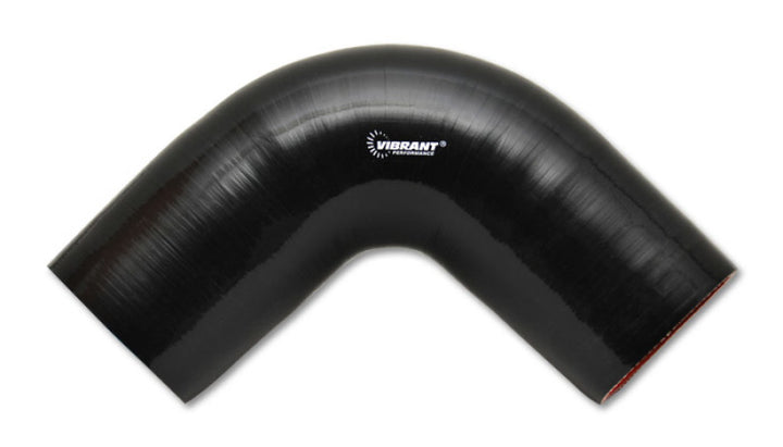 Vibrant 4 Ply Reinforced Silicone Elbow Connector - 2.25in I.D. - 90 deg. Elbow (BLACK) - Bull Strap