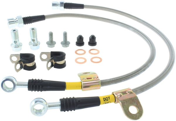 StopTech 06-07 Chrysler 300C SRT-8 Stainless Steel Front Brake Lines - Bull Strap