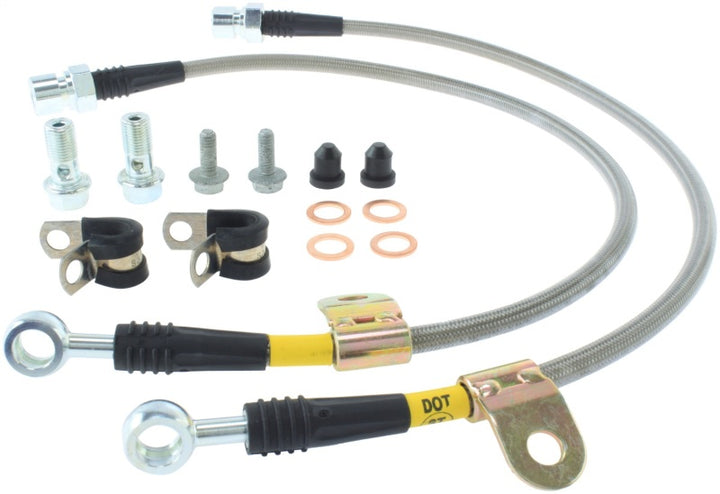 StopTech 06-07 Chrysler 300C SRT-8 Stainless Steel Front Brake Lines - Bull Strap
