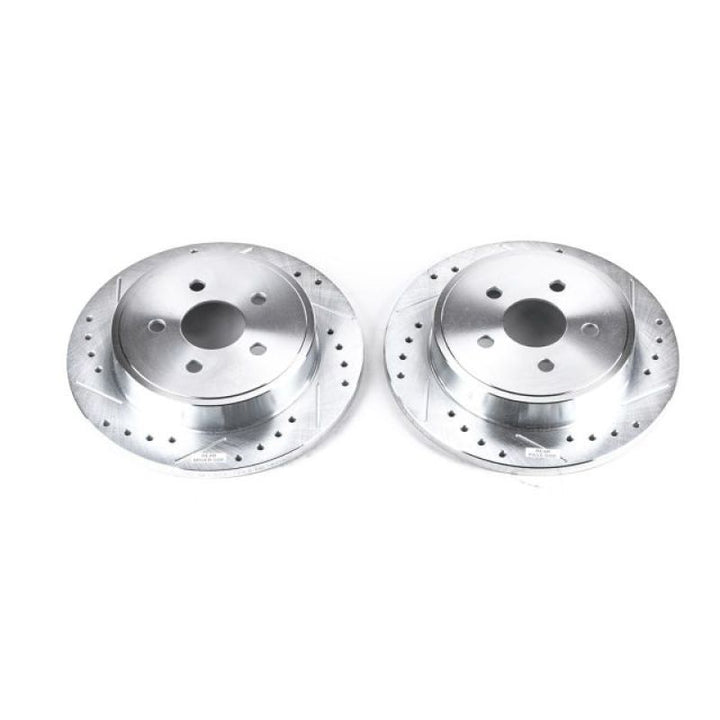 Power Stop 03-07 Chrysler PT Cruiser Rear Evolution Drilled & Slotted Rotors - Pair - Bull Strap