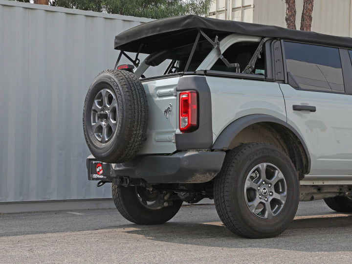 aFe Apollo GT Series 3in 409SS Cat-Back Ford Bronco 2021 L4 2.3L/V6 2.7L - Polished - Bull Strap