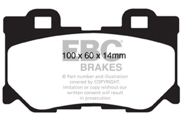 EBC 08-13 Infiniti FX50 5.0 Yellowstuff Rear Brake Pads - Bull Strap