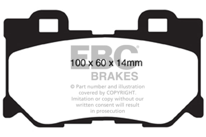 EBC 08-13 Infiniti FX50 5.0 Yellowstuff Rear Brake Pads - Bull Strap