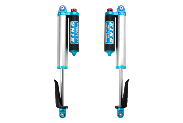 King Shocks 2018+ Jeep Wrangler JL Rear 2.5 DiaPiggyback Res Shock 2.5in-5in Lift w/Adj (Pair) - Bull Strap