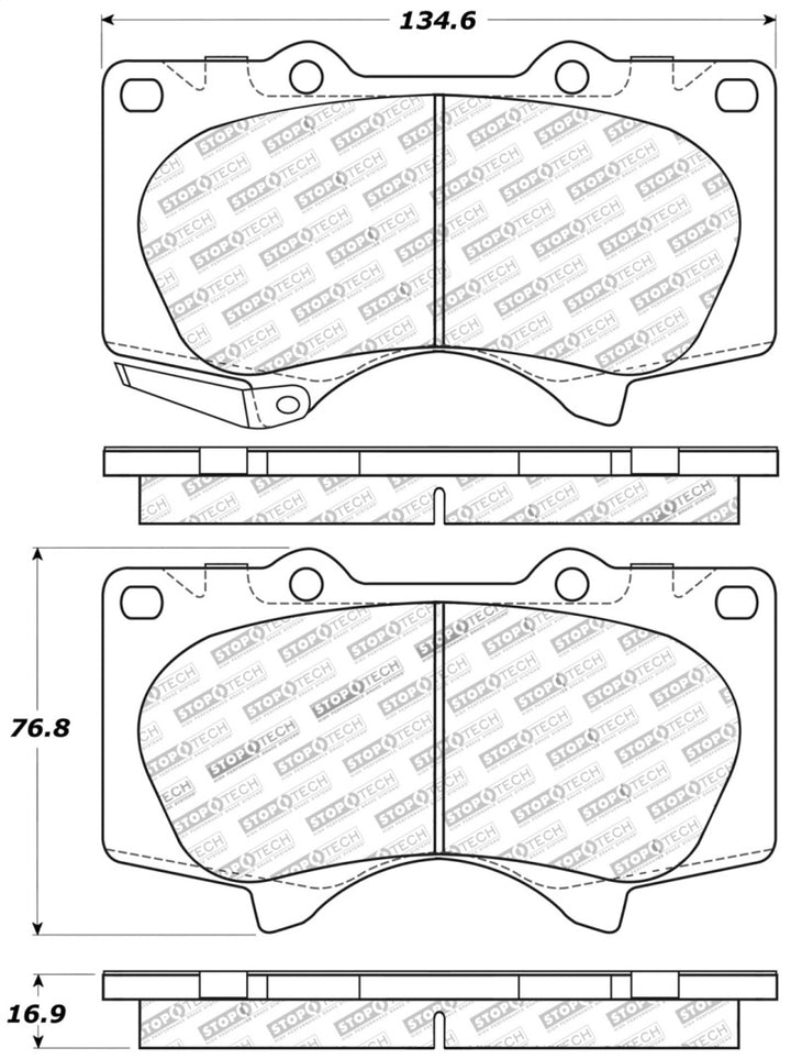 StopTech Performance 03-09 Lexus GX 470 Front Brake Pads - Bull Strap