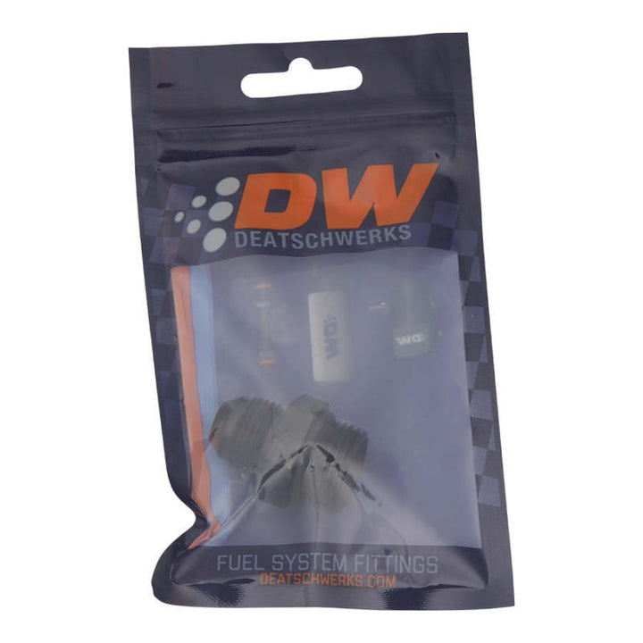 DeatschWerks 10AN ORB Male to 8AN Male Flare Adapter (Incl O-Ring) - Anodized Matte Black - Bull Strap