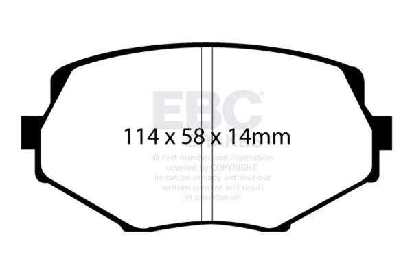 EBC 94-01 Mazda Miata MX5 1.8 Redstuff Front Brake Pads - Bull Strap
