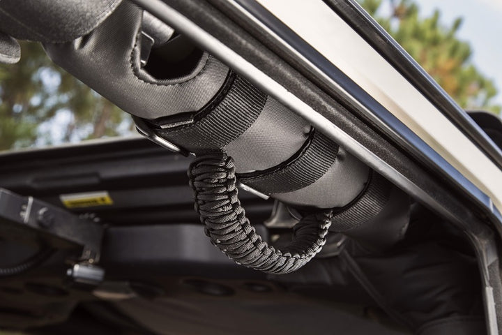 Rugged Ridge Paracord Grab Handles Black/Black Pair - Bull Strap