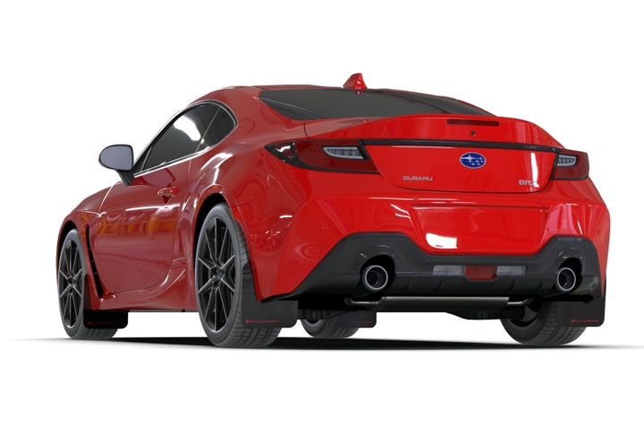 Rally Armor 22-25 Subaru BRZ / Toyota GR86 Black UR Mud Flap w/Dark Grey Logo - Bull Strap