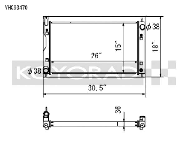 Koyo 17-22 Subaru Impreza 2.0L Non-Turbo / 18-22 Crosstrek 2.0/2.5L Non-Turbo Aluminum Radiator - Bull Strap