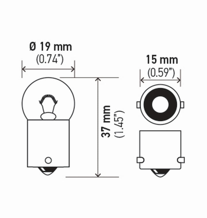 Hella Bulb 5007 12V 5W Ba15S B6 (2) - Bull Strap