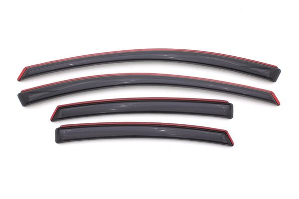 AVS 13-16 Dodge Dart Ventvisor In-Channel Front & Rear Window Deflectors 4pc - Smoke - Bull Strap