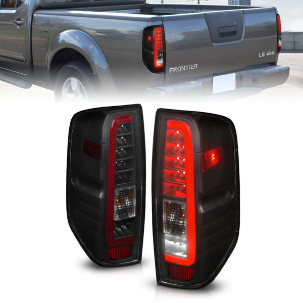 ANZO 2005-2021 Nissan Frontier LED Taillights Black Housing/Smoke Lens - Bull Strap