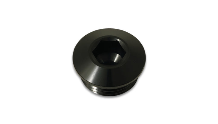 Vibrant Aluminum -16AN ORB Slimline Port Plug w/O-Ring - Anodized Black - Bull Strap