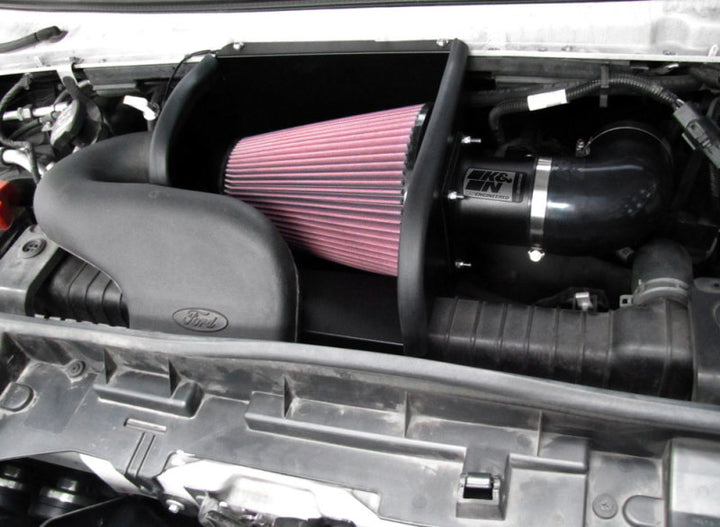 K&N 97-08 Ford E350/#450 Econoline V10-6.8L Black High Flow Performance Kit - Bull Strap