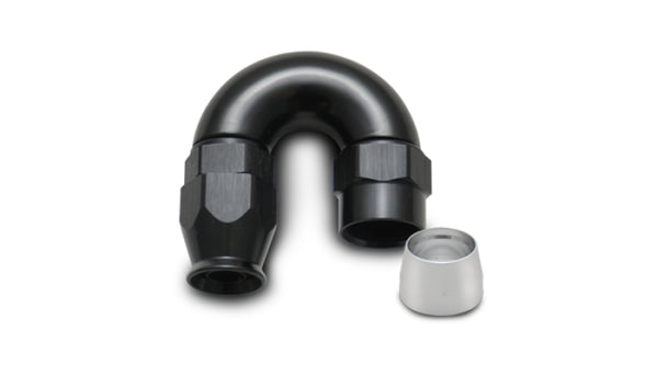 Vibrant -10AN 180 Degree Hose End Fitting for PTFE Lined Hose - Bull Strap