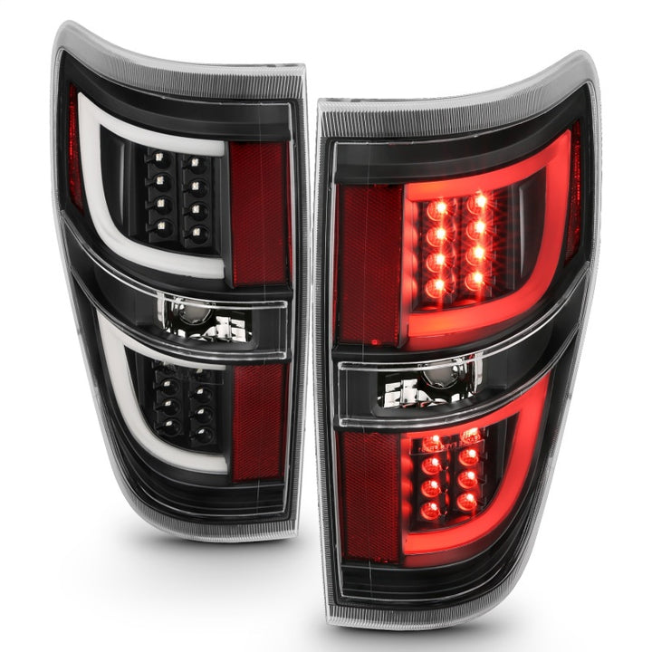ANZO 2009-2013 Ford F-150 LED Taillights Black - Bull Strap