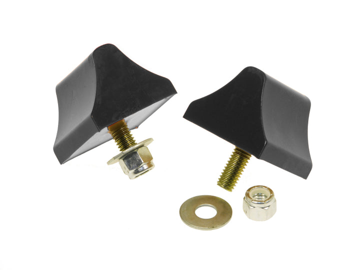 Prothane Universal Bump Stop 1-3/8 X 2 X 2-1/4 Wedge - Black - Bull Strap