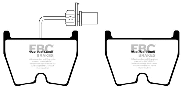 EBC 17-18 Audi  RS3 Redstuff Front Brake Pads - Bull Strap