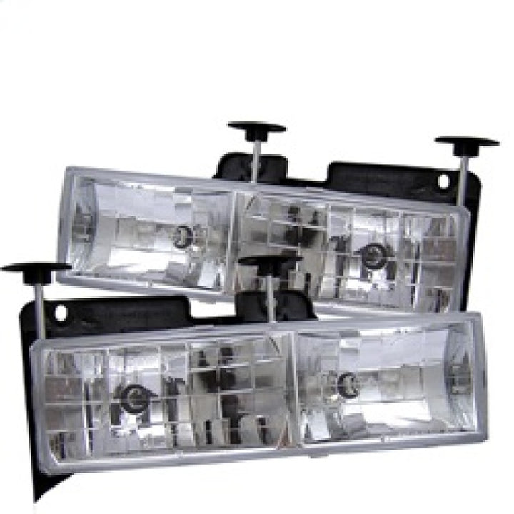 Spyder Chevy C/K Series 1500/2500 88-99/Chevy Tahoe 95-99Crystal Glass Headlights Chrm HD-YD-CCK88-C - Bull Strap