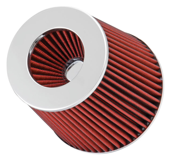 Spectre Adjustable Conical Air Filter 5-1/2in. Tall (Fits 3in. / 3-1/2in. / 4in. Tubes) - Red - Bull Strap
