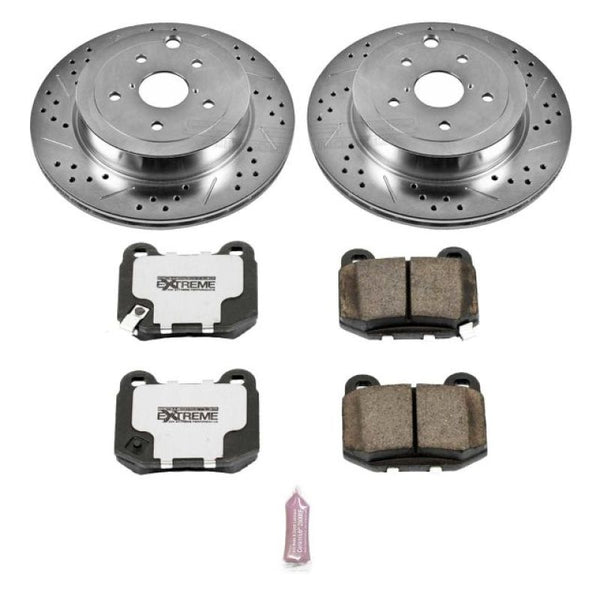 Power Stop 08-14 Subaru Impreza Rear Z26 Street Warrior Brake Kit - Bull Strap