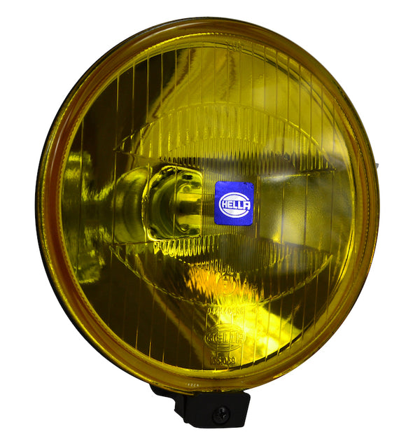 Hella 500 Series ECE 6.4in 55W Round Driving Beam Amber Light - Bull Strap