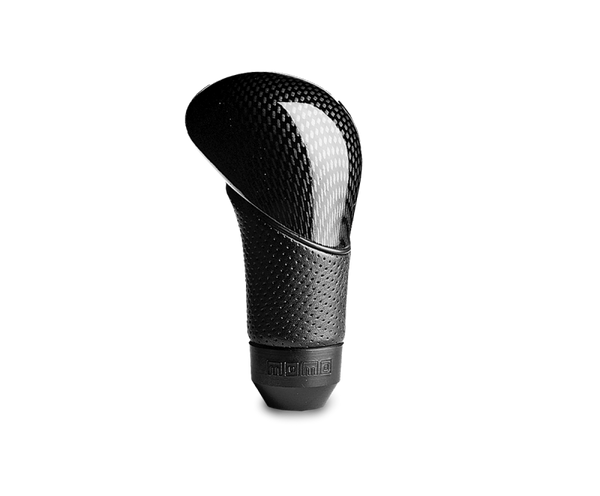 Momo Shadow Shift Knob - Black Airleather, Carbon Effect Insert - Bull Strap