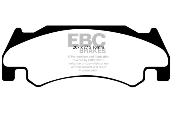 EBC 05-06 Dodge Ram SRT-10 8.3 Yellowstuff Front Brake Pads - Bull Strap