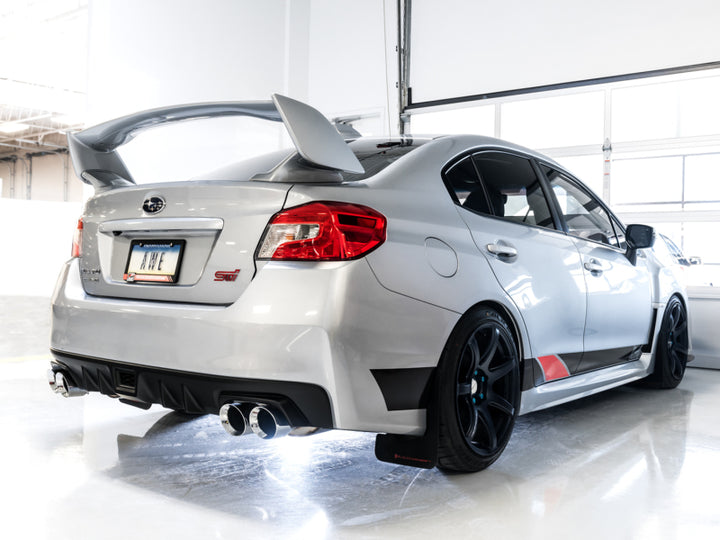 AWE Tuning Subaru STI VA / WRX GV / STI GV Sedan Touring Edition Exhaust - Chrome Silver Tip (102mm) - Bull Strap