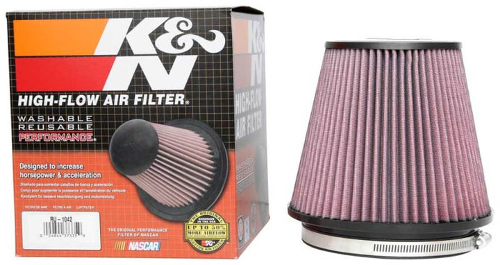 K&N Universal Clamp-On Air Filter 6in FLG / 7-1/2in B / 5in T / 6-1/2in H - Bull Strap