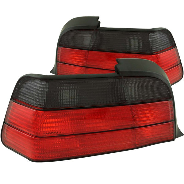 ANZO 1992-1998 BMW 3 Series E36 Coupe/Convertible Taillights Red/Smoke - Bull Strap