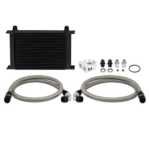 Mishimoto Universal 25 Row Oil Cooler Kit (Black Cooler) - Bull Strap