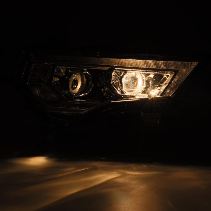 AlphaRex 14-20 Toyota 4Runner PRO-Series LED Proj Headlights Alpha-Black w/Sequential Signal/DRL - Bull Strap