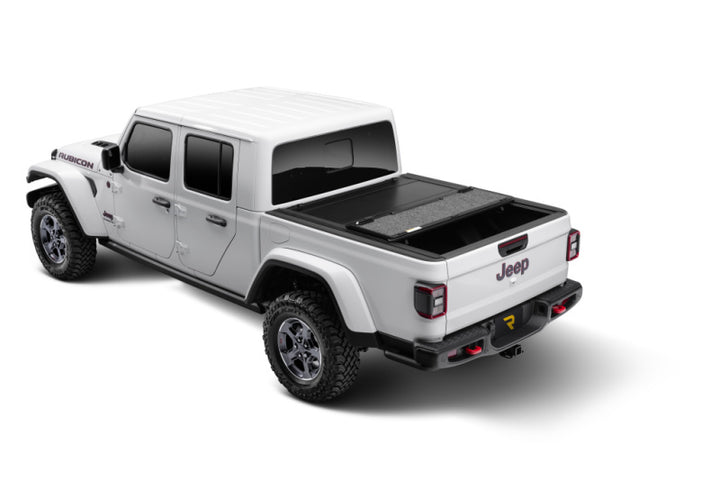 UnderCover 2020 Jeep Gladiator 5ft Ultra Flex Bed Cover - Matte Black Finish - Bull Strap