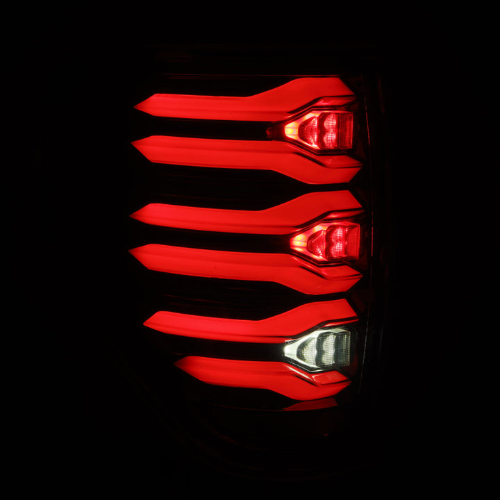 AlphaRex 09-14 Ford F150 LUXX LED Taillights - AlphaBlack Housing - Bull Strap