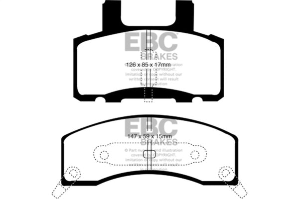 EBC 90-93 Chevrolet C20 8600 LB Yellowstuff Front Brake Pads - Bull Strap