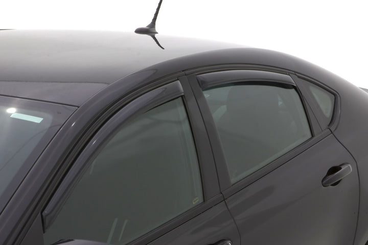 AVS 13-16 Dodge Dart Ventvisor In-Channel Front & Rear Window Deflectors 4pc - Smoke - Bull Strap