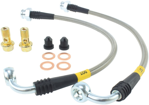 StopTech 03-07 350Z/G35 Stainless Steel Rear BBK Brake Lines - Bull Strap