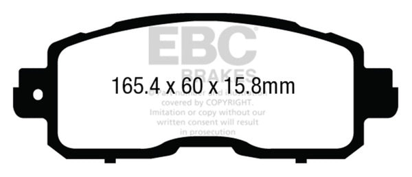 EBC 13+ Nissan Altima 2.5 (L33) Sedan Greenstuff Front Brake Pads - Bull Strap