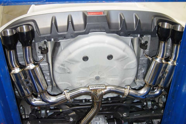 Invidia 2015+ Subaru WRX / STI Gemini/R400 Single Layer Quad Black Tip Cat-Back Exhaust - Bull Strap