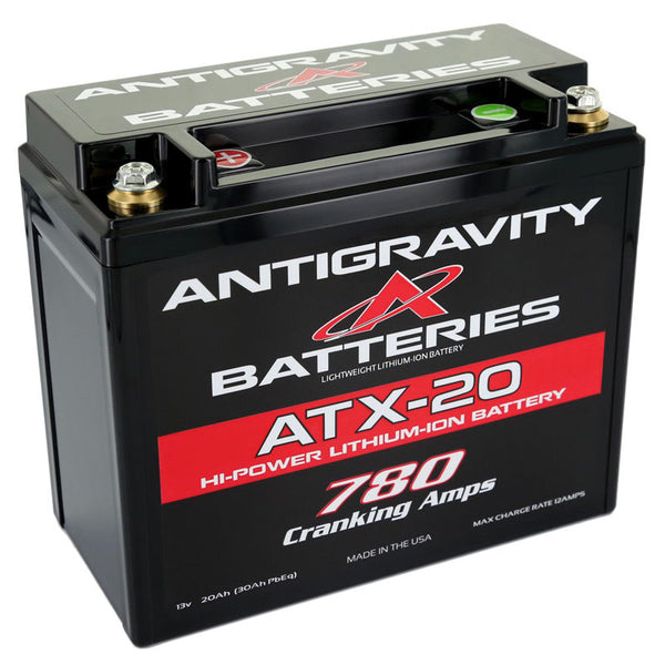 Antigravity XPS YTX20 Lithium Battery - Left Side Negative Terminal - Bull Strap