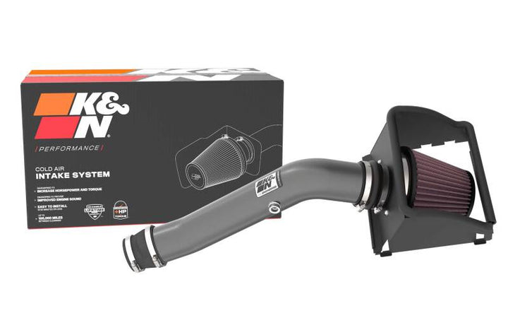 K&N 18-24 Ford F150 3.3L V6 Performance Air Intake System w/ Red Air Filter - Bull Strap