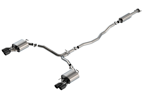 Borla 18-20 Toyota Camry XSE 3.5in Tip Dual Split Rear Exit Cat Back S-Type Exhaust Black Chrome - Bull Strap