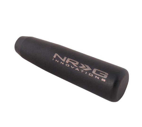 NRG Universal Short Shifter Knob - 5in. Length / Heavy Weight 1.27Lbs. - Black Wrinkle Finish - Bull Strap