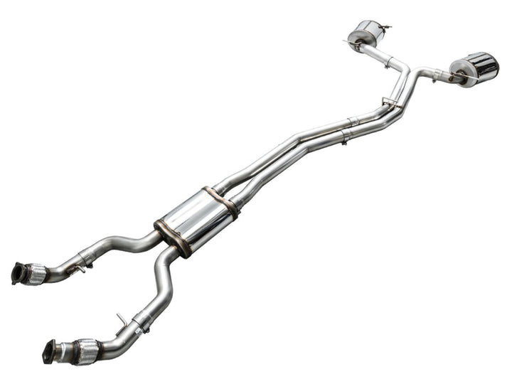 AWE Audi 2019-2023 C8 A6/A7 3.0T Touring Edition Cat-back Exhaust- Turn Downs - Bull Strap