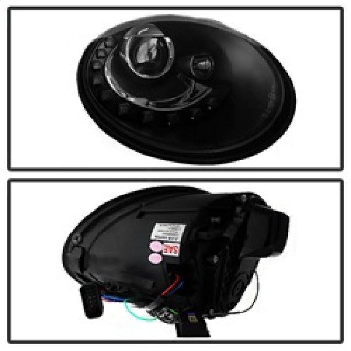 Spyder Volkswagen Beetle 06-10 Projector Headlights DRL LED Black PRO-YD-VB06-DRL-BK - Bull Strap