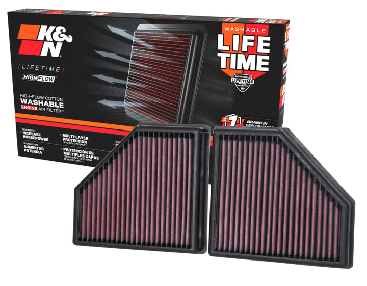 K&N 10 Ford Mustang GT 4.6L-V8 Drop In Air Filter - Bull Strap